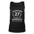 27Th Wedding Anniversary Gifts Couples Husband Wife 27 Years V2 Unisex Tank Top