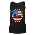 Captain Dad Pontoon Boat Retro Us Flag 4Th Of July Boating Zip Unisex Tank Top