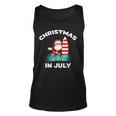 Christmas In July Santa Hawaiian Surfing Candy Cane Unisex Tank Top