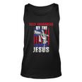 Fully Vaccinated By The Blood Of Jesus Christian USA Flag Unisex Tank Top