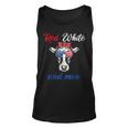 Funny Red White & Moo 4Th Of July Apparel Usa Patriotic Cow Unisex Tank Top