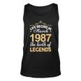 March 1987 Birthday Life Begins In March 1987 V2 Unisex Tank Top