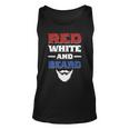 Mens Red White And Beard Funny 4Th Of July Bearded Dad Husband Unisex Tank Top