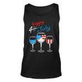 Red Wine Blue 4Th Of July Wine Red White Blue Wine Glasses V4 Unisex Tank Top