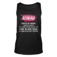 Rowan Name Gift Rowan Hated By Many Loved By Plenty Heart On Her Sleeve Unisex Tank Top