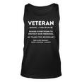 Veteran Definition Funny Proud Veteran Military Meaning T-Shirt Unisex Tank Top