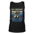Vintage Veteran Mom My Heroes Dont Wear Capes Army Boots T-Shirt Unisex Tank Top