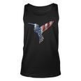 Womens Usa American Flag Dot Art Cute Bird Hummingbird 4Th Of July V2 Unisex Tank Top