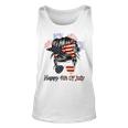Happy 4Th Of July Messy Bun American Flag Firework Unisex Tank Top