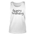 Happy Birthday Text Design Unisex Tank Top