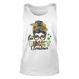 One Lucky Grandma Shamrock Plaid Leopard St Patricks Day Unisex Tank Top