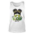 One Lucky Kid Messy Bun Shamrock St Patricks Day Unisex Tank Top