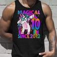 10 Year Old Unicorn Dabbing 10Th Birthday Girl Unicorn Party V2 Unisex Tank Top Gifts for Him