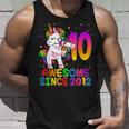 10 Year Old Unicorn Flossing 10Th Birthday Girl Unicorn Unisex Tank Top Gifts for Him