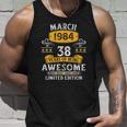 38Th Birthday 38 Years Old Awesome Since March 1984 Birthday Tank Top Gifts for Him