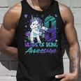 9Th Birthday 9 Year Old Girl Flossing Unicorn Party Unisex Tank Top Gifts for Him