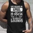 April 1954 Birthday Life Begins In April 1954 Unisex Tank Top Gifts for Him