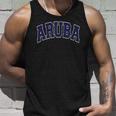 Aruba Varsity Style Navy Blue Text Unisex Tank Top Gifts for Him
