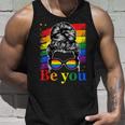 Be You Pride Lgbtq Gay Lgbt Ally Rainbow Flag Woman Face Unisex Tank Top Gifts for Him