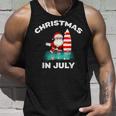 Christmas In July Santa Hawaiian Surfing Candy Cane Unisex Tank Top Gifts for Him