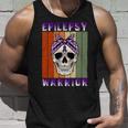 Epilepsy Warrior Skull Women Vintage Purple Ribbon Epilepsy Epilepsy Awareness Unisex Tank Top Gifts for Him