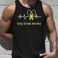 Ewings Sarcoma Awareness Heartbeat Yellow Ribbon Ewings Sarcoma Ewings Sarcoma Awareness Unisex Tank Top Gifts for Him