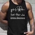 Faith Hope Love Asthma Awareness Heartbeat Christian Cross Grey Ribbon Asthma Asthma Awareness Unisex Tank Top Gifts for Him