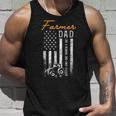 Mens Farmer Dad Like A Normal Dad Only Cooler Usa Flag Farming Tank Top Gifts for Him