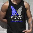 Fasd Awareness Butterfly Blue And Grey Ribbon Fetal Alcohol Spectrum Disorder Fetal Alcohol Spectrum Disorder Awareness Unisex Tank Top Gifts for Him