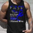 Fasd Mom Most People Never Meet Their Hero I Raised Mine Blue And Grey Ribbon Fetal Alcohol Spectrum Disorder Fetal Alcohol Spectrum Disorder Awareness Unisex Tank Top Gifts for Him