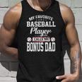 Mens My Favorite Baseball Player Calls Me Bonus Dad Bonus Tank Top Gifts for Him