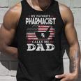 Mens My Favorite Pharmacist Calls Me Dad Usa Flag Fathers Day Tank Top Gifts for Him