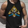Flaming Carpenter Skull Crossed Hammers Unisex Tank Top Gifts for Him