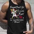 Friends Dont Let Friends Fight Dyslexia Alone Unicorn Grey Ribbon Dyslexia Dyslexia Awareness Unisex Tank Top Gifts for Him