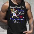 Friends Dont Let Friends Fight Dyspraxia Alone Blue Ribbon Unicorn Dyspraxia Dyspraxia Awareness Unisex Tank Top Gifts for Him