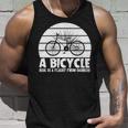 Funny Bicycle I Ride Fun Hobby Race Quote A Bicycle Ride Is A Flight From Sadness Unisex Tank Top Gifts for Him