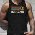 Graphic Tee Indiana Us State Map Vintage Retro Stripes Unisex Tank Top Gifts for Him