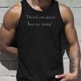 I Heard Your Prayer Trust My Timing - Uplifting Quote Unisex Tank Top Gifts for Him