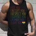 I See Accept Respect Support Admire Love You Lgbtq V2 Unisex Tank Top Gifts for Him