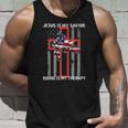 Jesus Is My Savior Riding Is My Therapy Us Flag Unisex Tank Top Gifts for Him