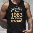 June 1963 Birthday Life Begins In June 1963 V2 Unisex Tank Top Gifts for Him
