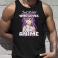 Just A Girl Who Loves Anime Peace Symbol V Fingers Fun Tank Top Gifts for Him