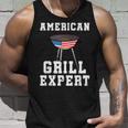 Mens American Grill Expert Dad Fathers Day Bbq 4Th Of July Unisex Tank Top Gifts for Him