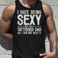 Mens Awesome Dads Have Tattoos And Beards Fathers Day V2 Unisex Tank Top Gifts for Him