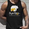 Mens Papa Bear Gold Ribbon Childhood Cancer Awareness Unisex Tank Top Gifts for Him
