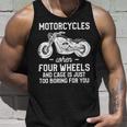 Motorcycles When Four Wheels Cage Is 461 Shirt Unisex Tank Top Gifts for Him