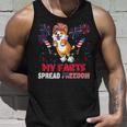 My Farts Spread Freedom Funny American Flag Corgi Fireworks Unisex Tank Top Gifts for Him
