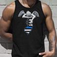New Jersey Thin Blue Line Flag And Angel For Law Enforcement Tank Top Gifts for Him