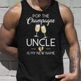 Pop The Champagne Uncle Is My New Name Baby Reveal Unisex Tank Top Gifts for Him