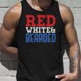 Red White And Bearded Funny 4Th Of July Pride Patriot Men Unisex Tank Top Gifts for Him